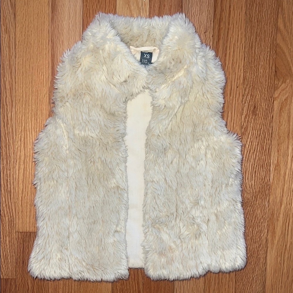 Zara Kids Faux Fur Vest - Cream
